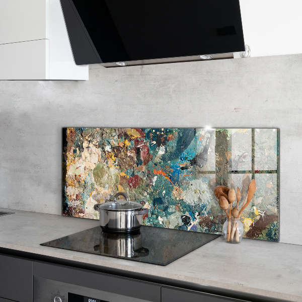 Kitchen glass panel Oil paint texture