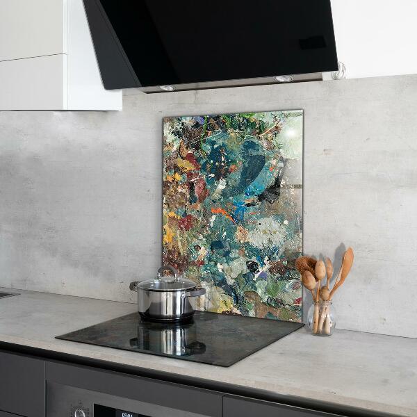 Kitchen glass panel Oil paint texture