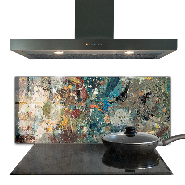 Kitchen glass panel Oil paint texture