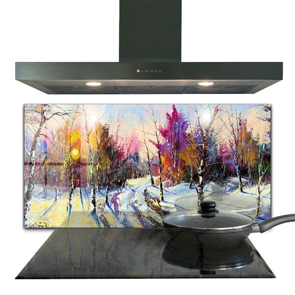 Kitchen wall panels Winter park acrylic painting