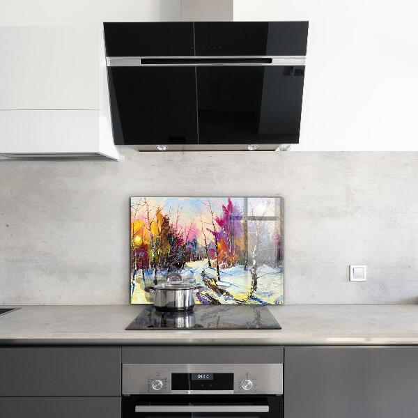 Kitchen wall panels Winter park acrylic painting