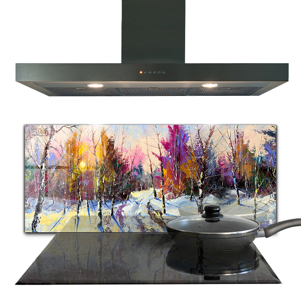 Kitchen wall panels Winter park acrylic painting