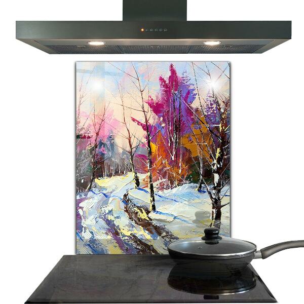 Kitchen wall panels Winter park acrylic painting