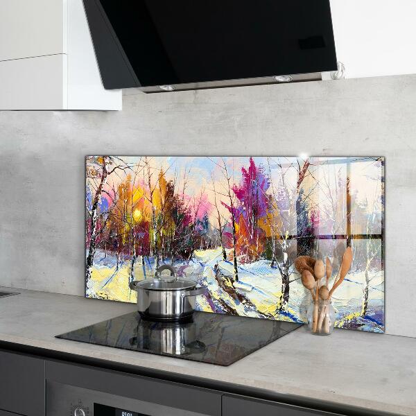 Kitchen wall panels Winter park acrylic painting