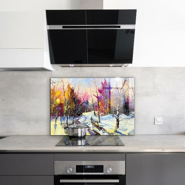 Kitchen wall panels Winter park acrylic painting