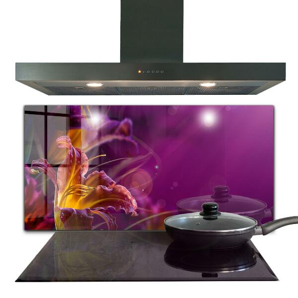 Kitchen wall panels Dark flower dark plant