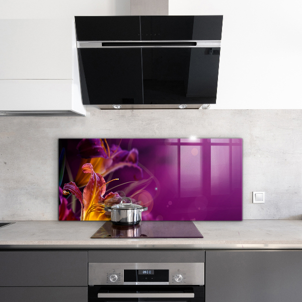 Kitchen wall panels Dark flower dark plant