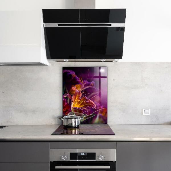 Kitchen wall panels Dark flower dark plant