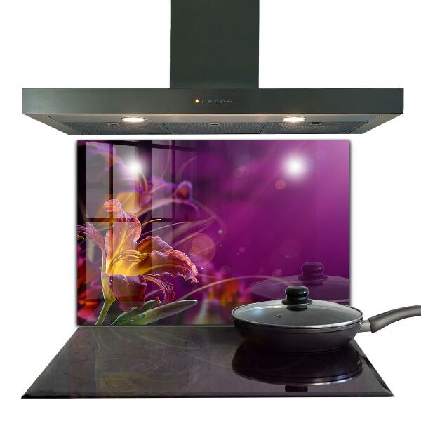 Kitchen wall panels Dark flower dark plant