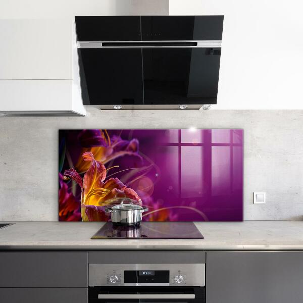 Kitchen wall panels Dark flower dark plant