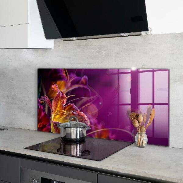 Kitchen wall panels Dark flower dark plant