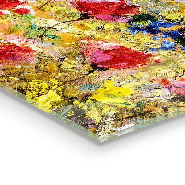 Kitchen wall panels Summer meadow oil painting