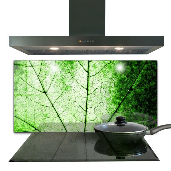 Kitchen wall panels Green leaf texture