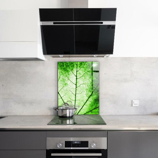 Kitchen wall panels Green leaf texture