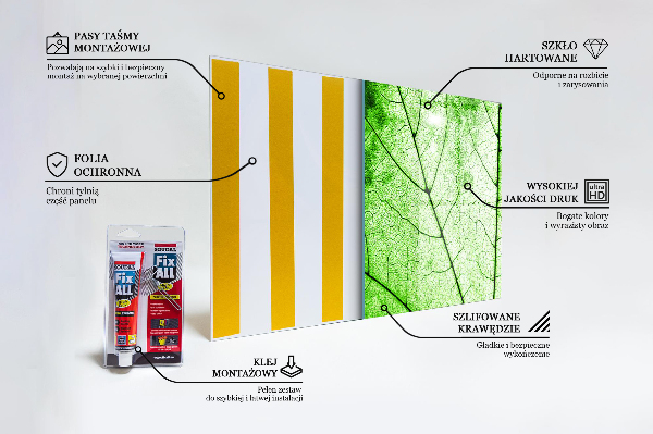 Kitchen wall panels Green leaf texture