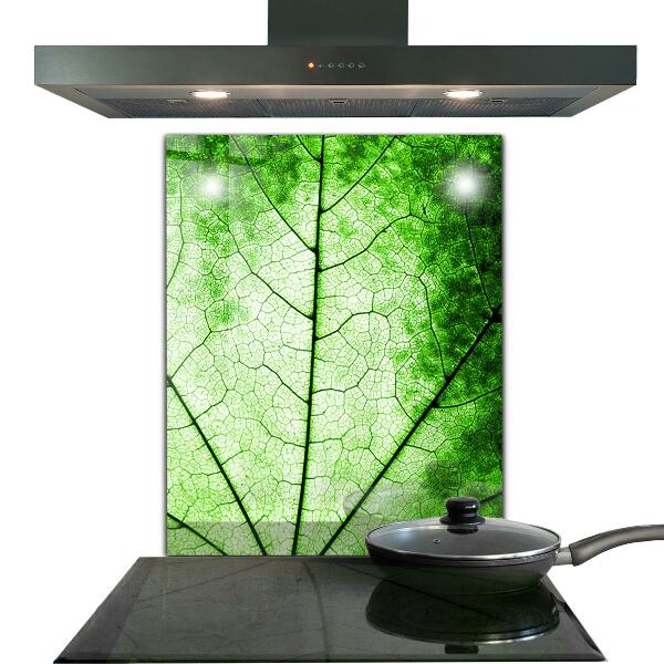 Kitchen wall panels Green leaf texture