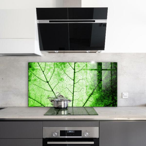 Kitchen wall panels Green leaf texture