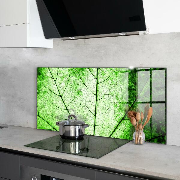 Kitchen wall panels Green leaf texture