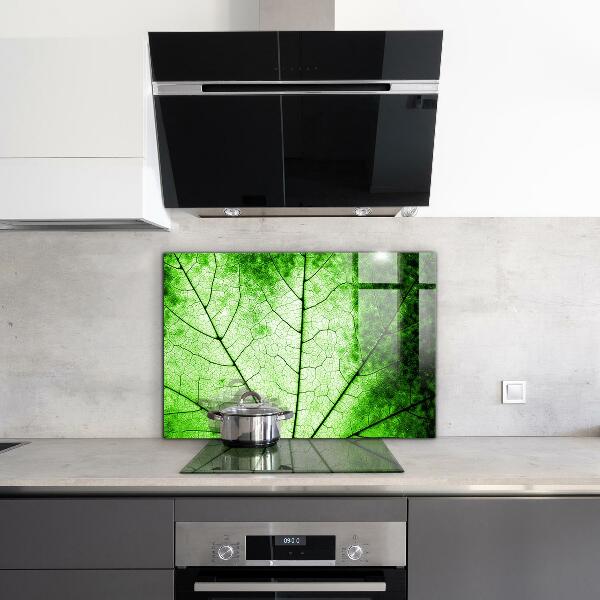 Kitchen wall panels Green leaf texture