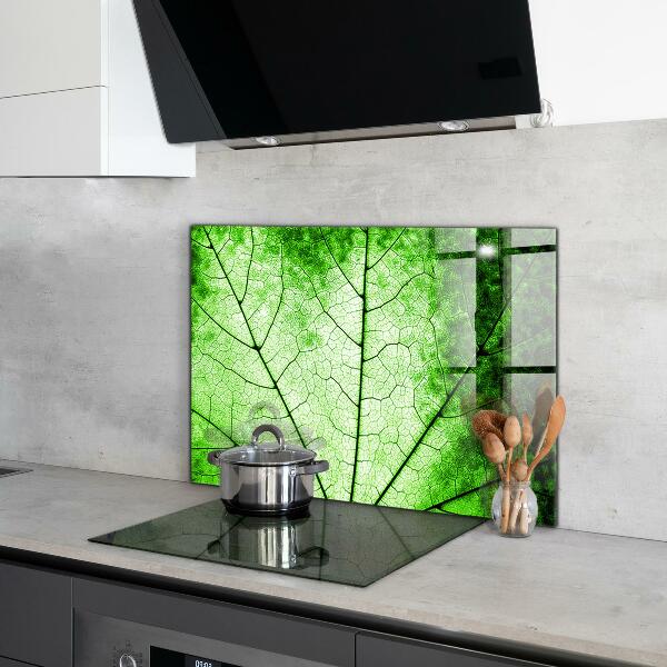 Kitchen wall panels Green leaf texture