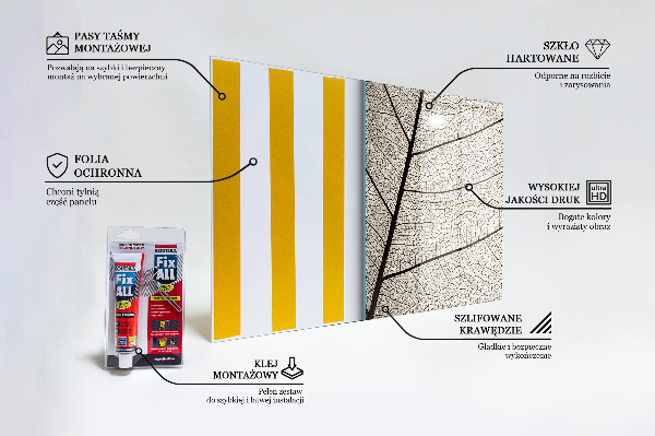 Kitchen wall panels Sepia leaf texture