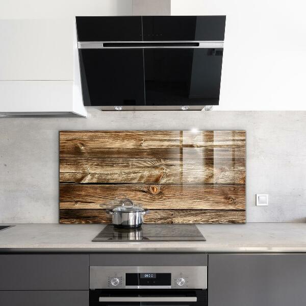 Kitchen glass panel Wooden texture