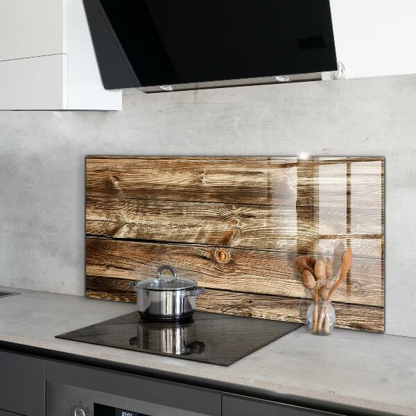 Kitchen glass panel Wooden texture