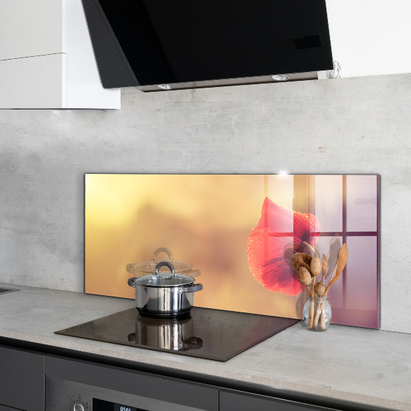 Kitchen wall panels Vintage poppy plant