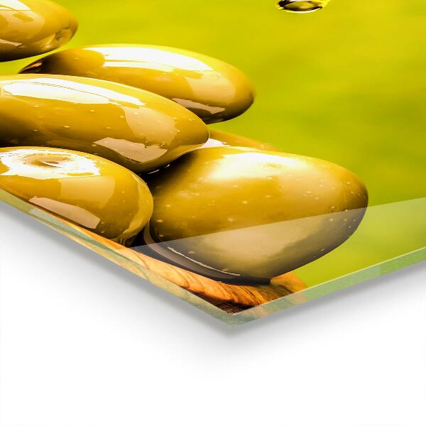 Kitchen wall panels Green fresh olives