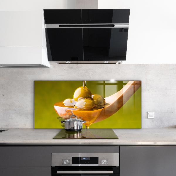 Kitchen wall panels Freshly pressed olive oil