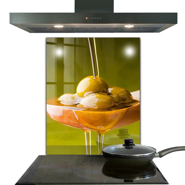 Kitchen wall panels Freshly pressed olive oil