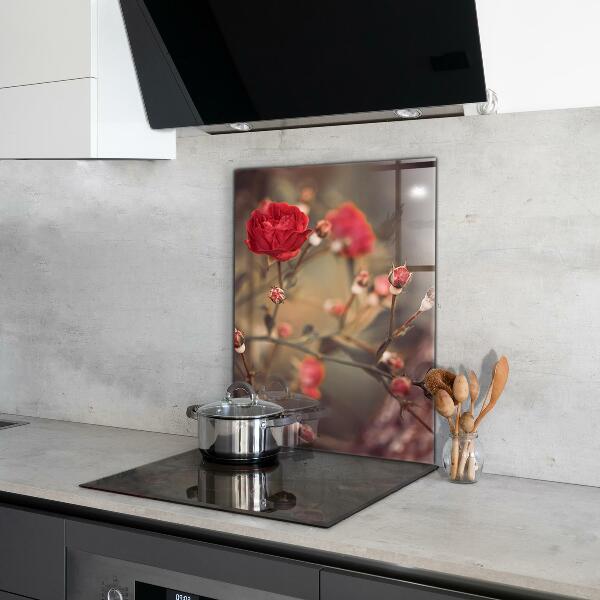 Kitchen wall panels Wild rose in the park