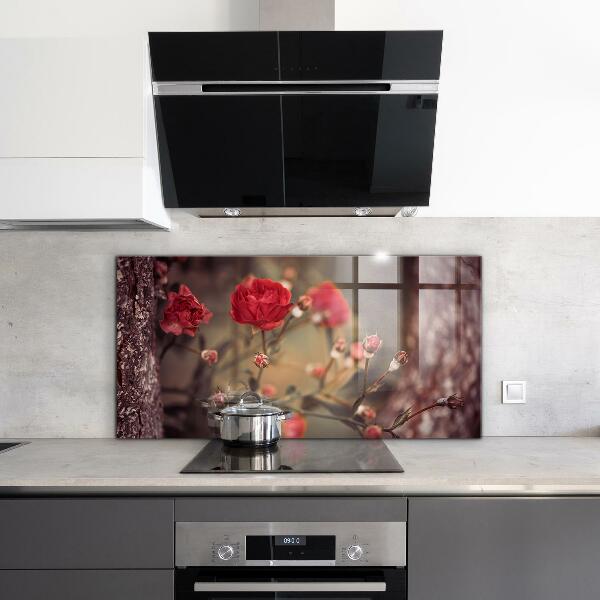 Kitchen wall panels Wild rose in the park