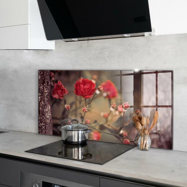 Kitchen wall panels Wild rose in the park