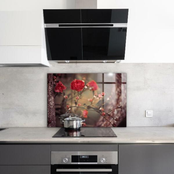 Kitchen wall panels Wild rose in the park