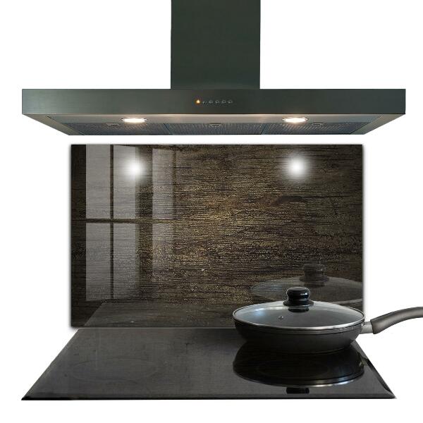 Kitchen glass panel Retro wood texture