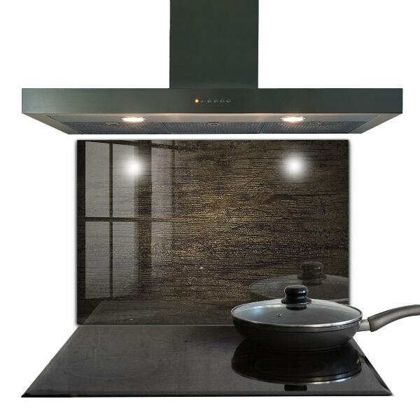 Kitchen glass panel Retro wood texture