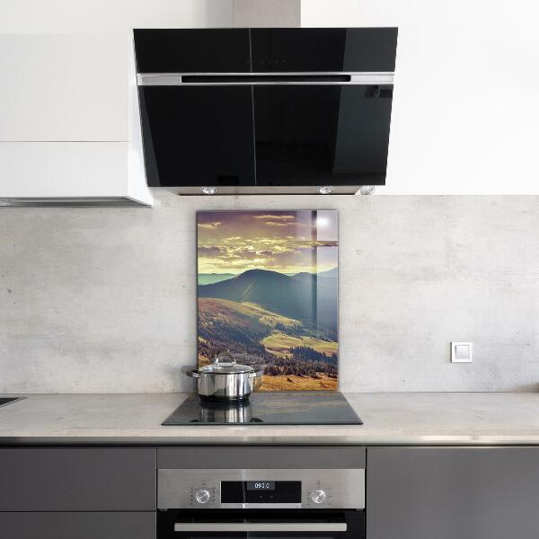 Kitchen glass panel Mountain landscape in autumn