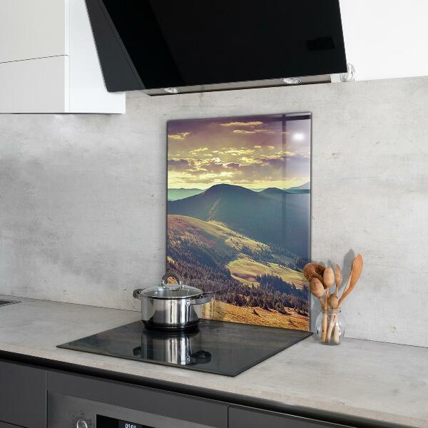 Kitchen glass panel Mountain landscape in autumn