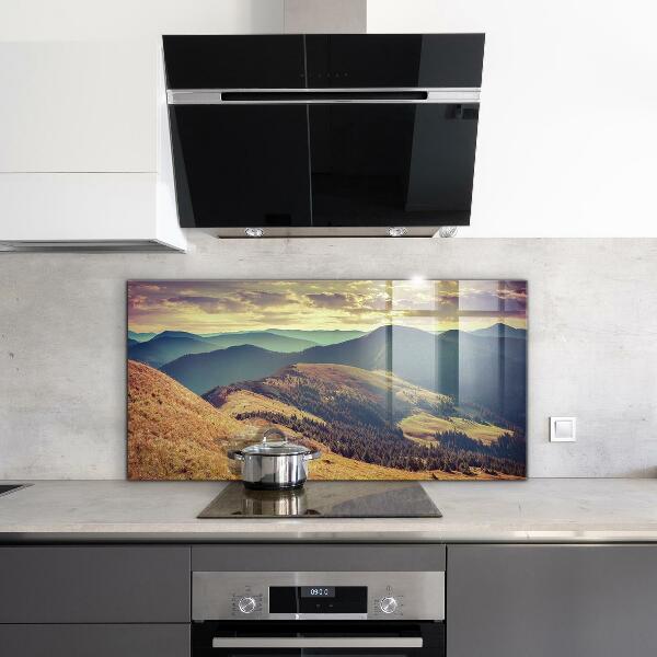 Kitchen glass panel Mountain landscape in autumn