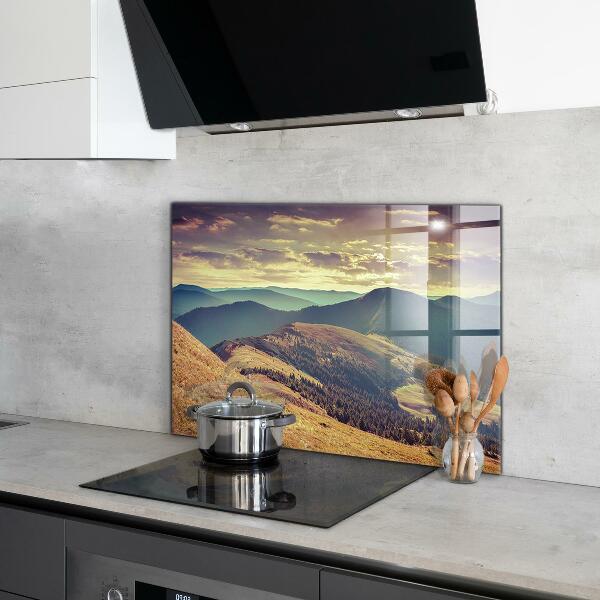 Kitchen glass panel Mountain landscape in autumn