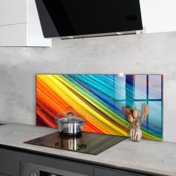 Kitchen wall panels Colorful graphic rainbow pattern