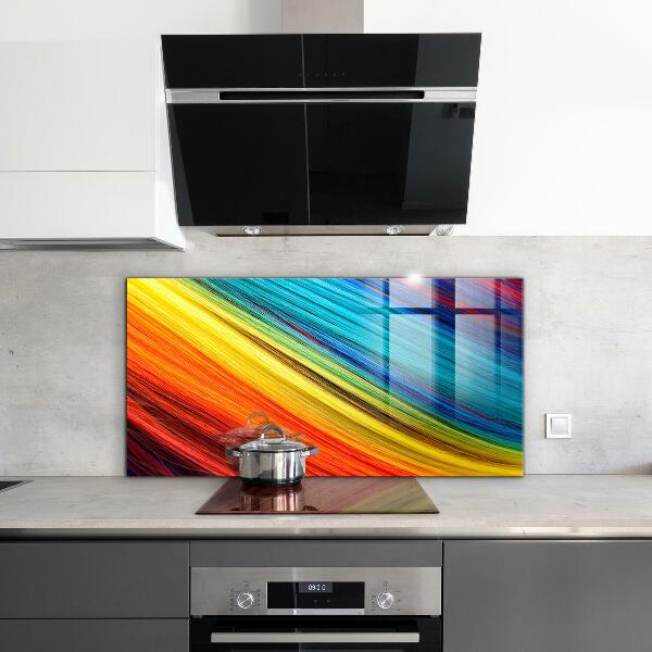 Kitchen wall panels Colorful graphic rainbow pattern