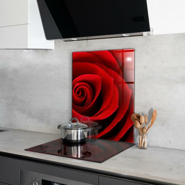 Kitchen wall panels Red rose love