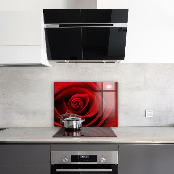 Kitchen wall panels Red rose love