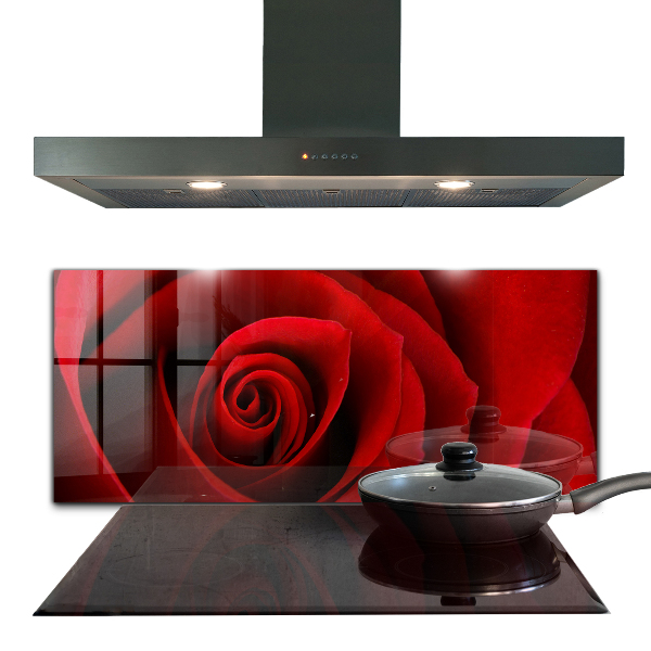 Kitchen wall panels Red rose love