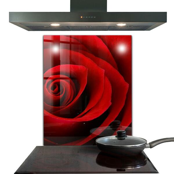 Kitchen wall panels Red rose love
