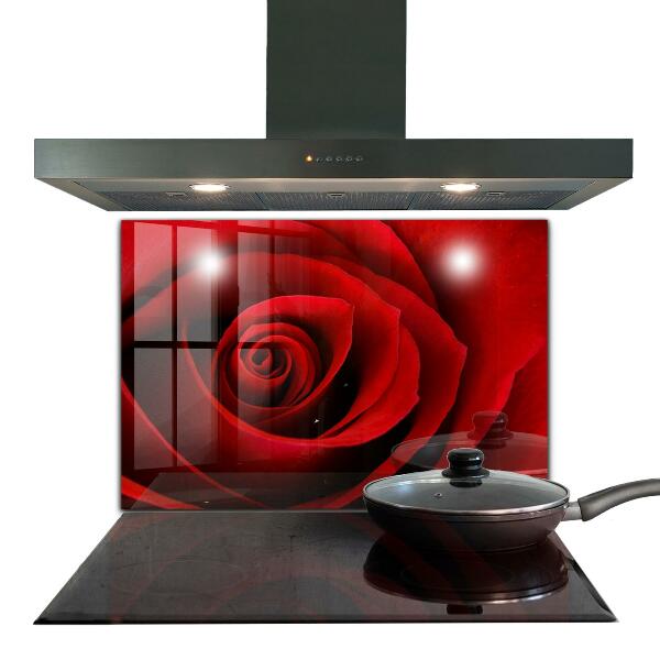 Kitchen wall panels Red rose love