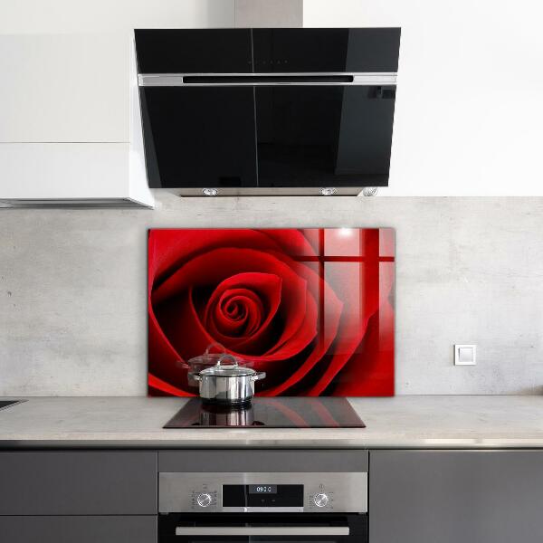 Kitchen wall panels Red rose love