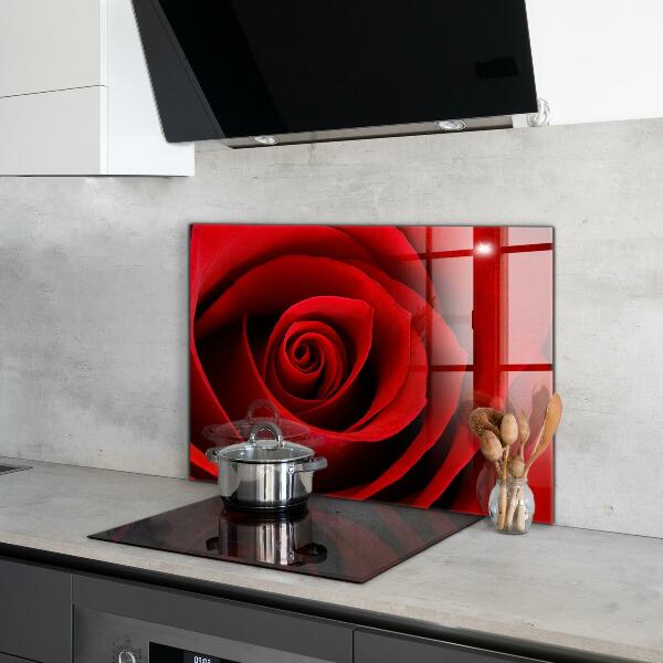 Kitchen wall panels Red rose love